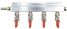 4-WAY ALUMINUM DISTRIBUTOR PLUG X .355 HOSE BARB.