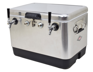 Image of DOUBLE COOLER-2-100' COILS- METAL 54QT COOLER - FRONT INLET.