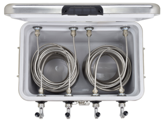 QUAD COOLER 4-100' COILS-METAL 54QT COOLER.