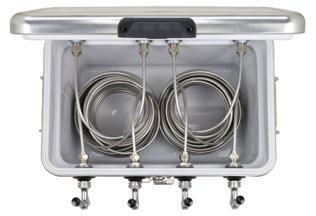 QUAD COOLER 4-70' COILS-METAL 54QT COOLER.