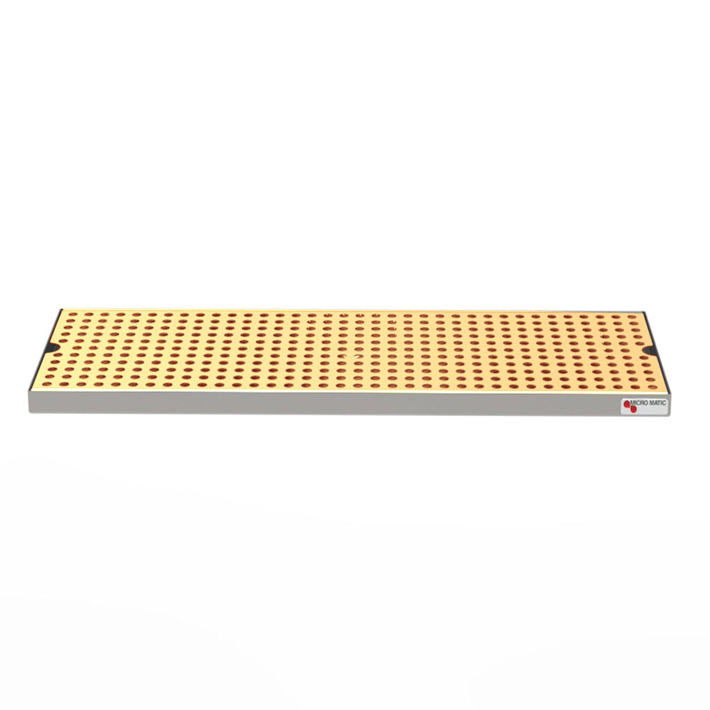 12" SS/PVD Brass Surface Mount Drain Tray, No Drain Nipple