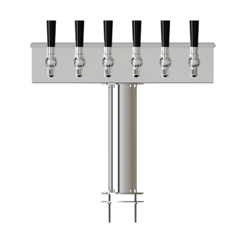Image of T Box 6 faucets, Glycol Tower complete with SS lines and SS faucets.