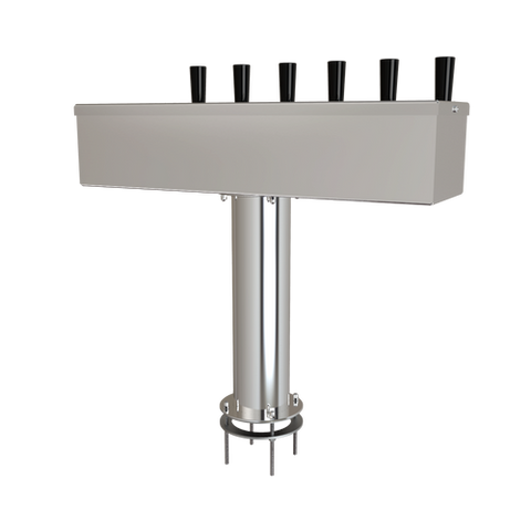 Image of T Box 6 faucets, Glycol Tower complete with SS lines and SS faucets.