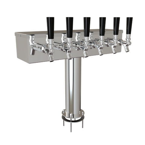 Image of T Box 6 faucets, Glycol Tower complete with SS lines and SS faucets.