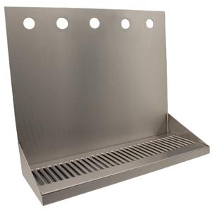 16" Stainless Steel Wall Mount Drain Tray - 5 Faucet