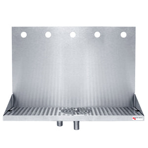 16" Stainless Steel Wall Mount Glass Rinser Drain Tray - 5 Faucet