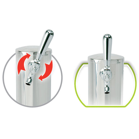 Image of 3" Column - Spin Stop Single Faucet - Polished Stainless Steel - Air Cooled