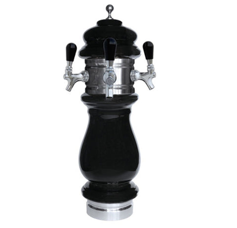 Image of Ceramic Draft Beer Tower SILVA 3 Tap - Air Cooled
