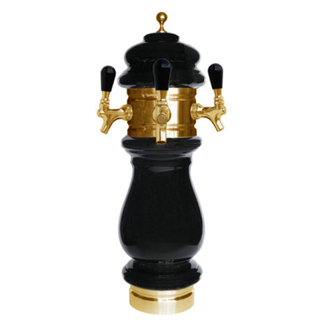 Image of Ceramic Draft Beer Tower SILVA 3 Tap - Air Cooled