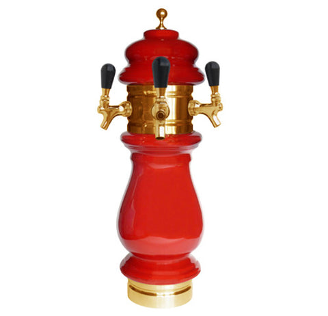 Image of Ceramic Draft Beer Tower SILVA 3 Tap - Air Cooled