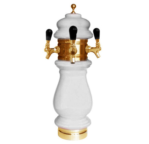 Image of Ceramic Draft Beer Tower SILVA 3 Tap - Air Cooled