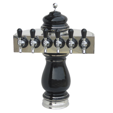 Image of Ceramic Draft Beer Tower SILVA 6 Tap - Glycol cooled