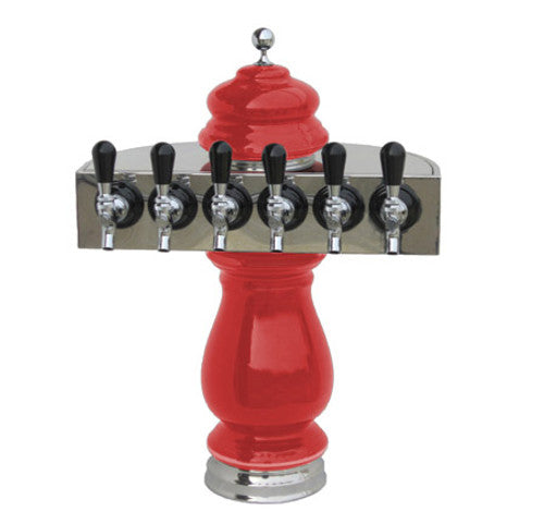 Ceramic Draft Beer Tower SILVA 6 Tap - Air Cooled