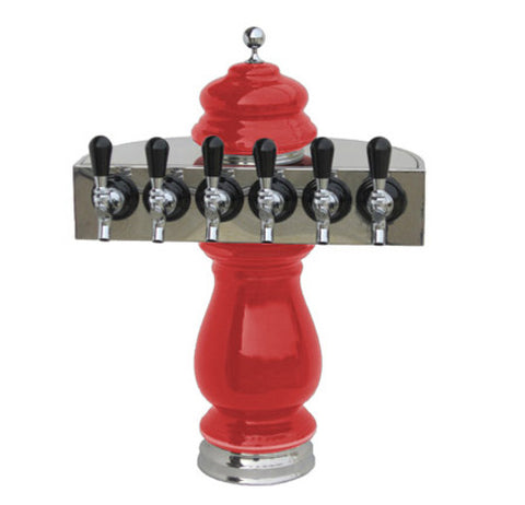 Image of Ceramic Draft Beer Tower SILVA 6 Tap - Air Cooled