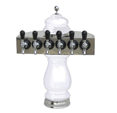 Ceramic Draft Beer Tower SILVA 6 Tap - Air Cooled