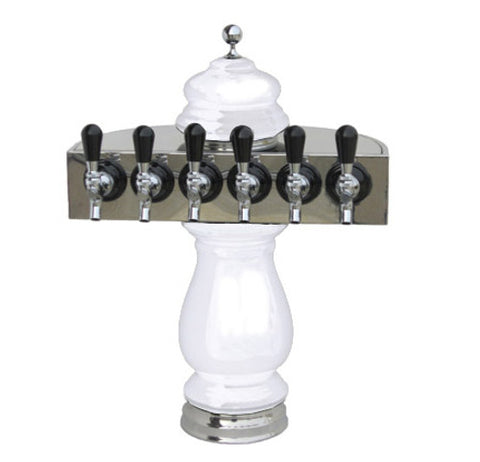 Image of Ceramic Draft Beer Tower SILVA 6 Tap - Glycol cooled