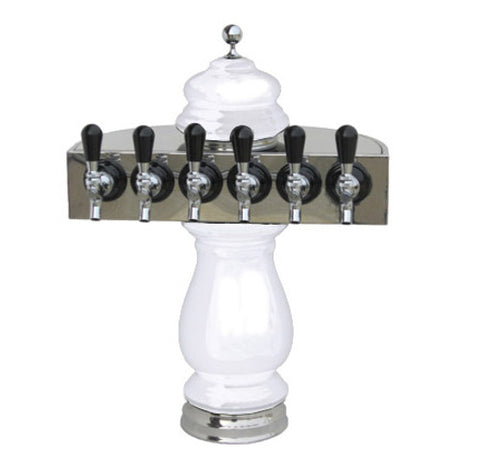 Image of Ceramic Draft Beer Tower SILVA 6 Tap - Air Cooled