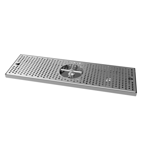 Drip Tray 24 Inch Surface Mount, Counter Top, Stainless Steel With Rinser