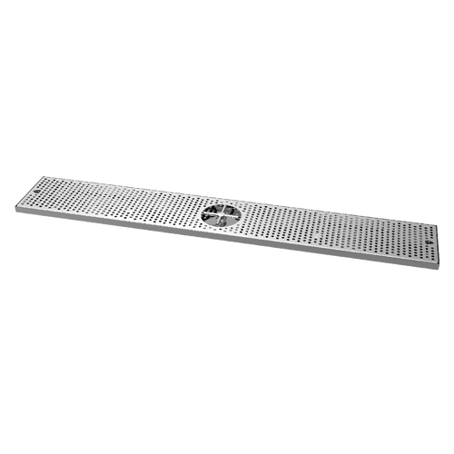 Drip Tray 48 Inch Surface Mount, Counter Top, Stainless Steel With Rinser