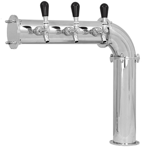 Image of Beer Tower 3 Tap Stainless Elbow-style PERSEY 3, Glycol