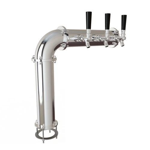Beer Tower 3 Tap Stainless Elbow-style PERSEY 3, Glycol