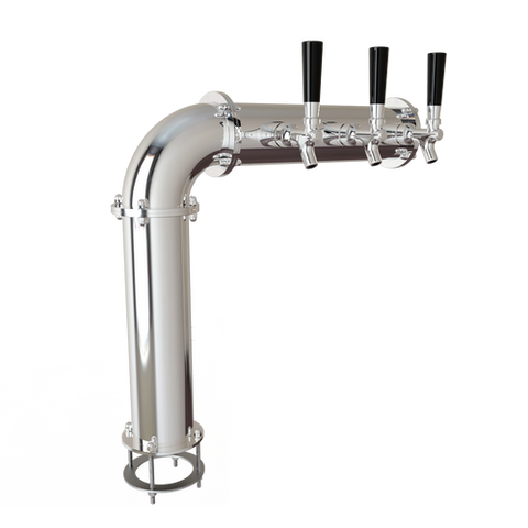 Image of Beer Tower 3 Tap Stainless Elbow-style PERSEY 3, Glycol