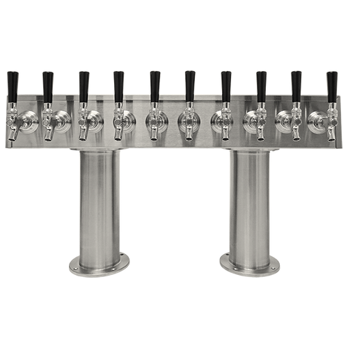 Beer Tower 10 Tap Pass-Thru, 4 Inch Pedestal, Glycol