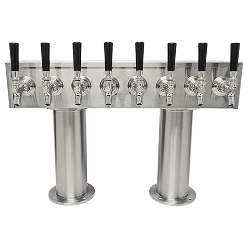 Beer Tower 8 Tap Pass-Thru, 4 Inch Pedestal, Glycol