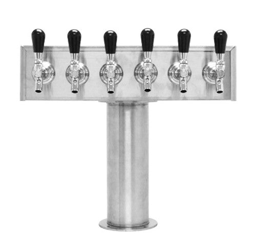 Beer Tower 6 Tap American T-Box, 4 Inch Pedestal, Air