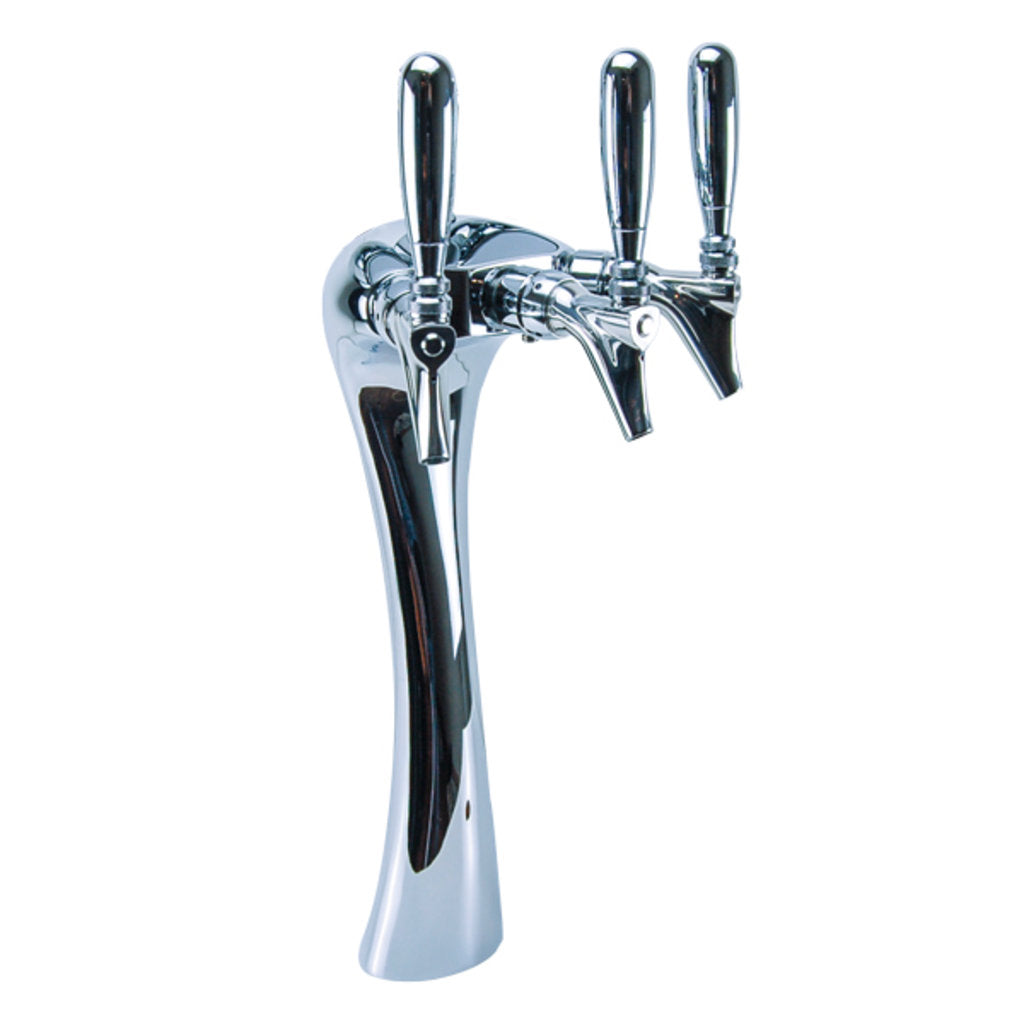 Anaconda Beer Tower, 3 Faucet, Chrome Finish, Air Cooled