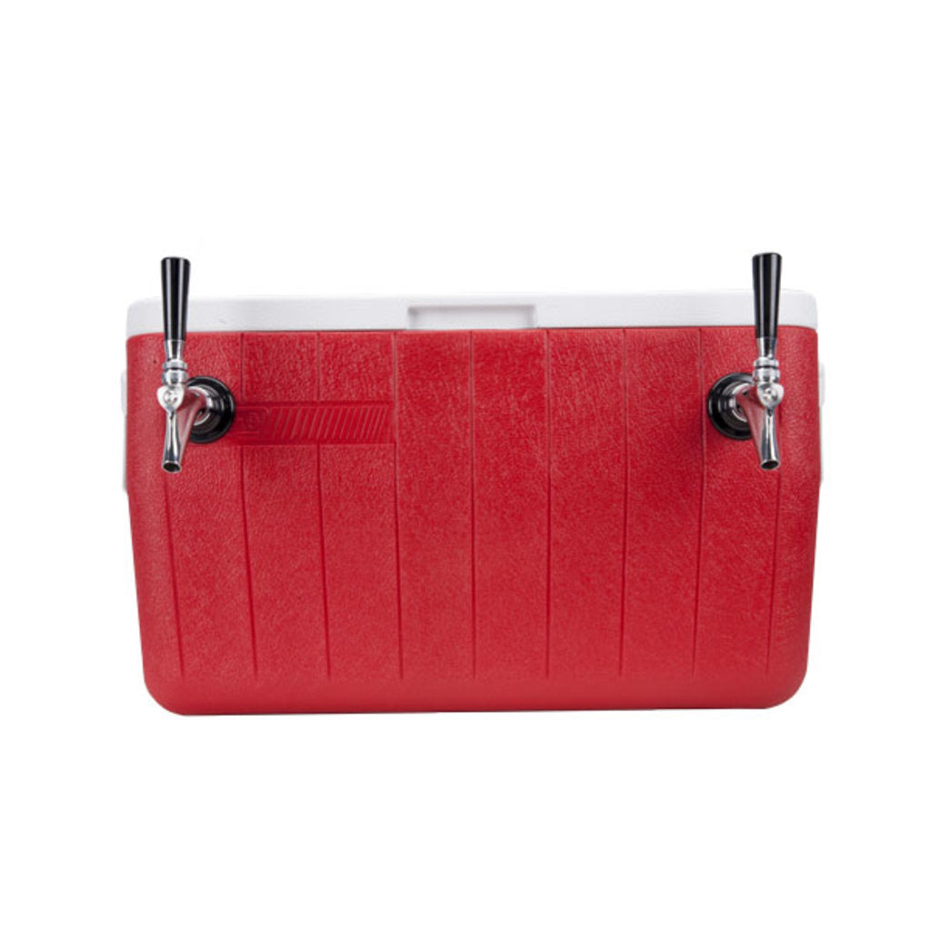 48 Qt. Coil Cooler - 2 Faucet, Red - 304 SS