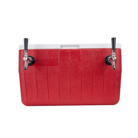 Image of 48 Qt. Coil Cooler - 2 Faucet, Red - 304 SS