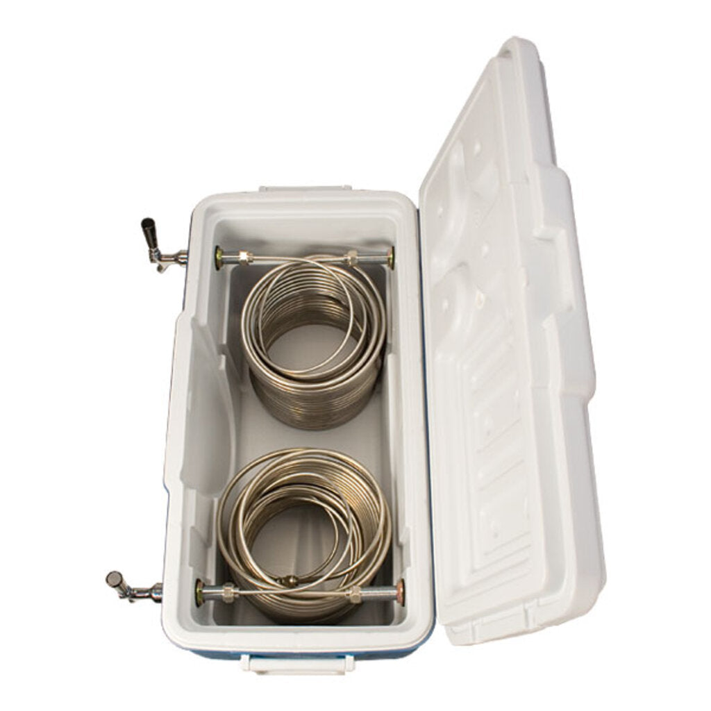 68 Qt. Coil Cooler - 2 Faucet, Blue/Grey