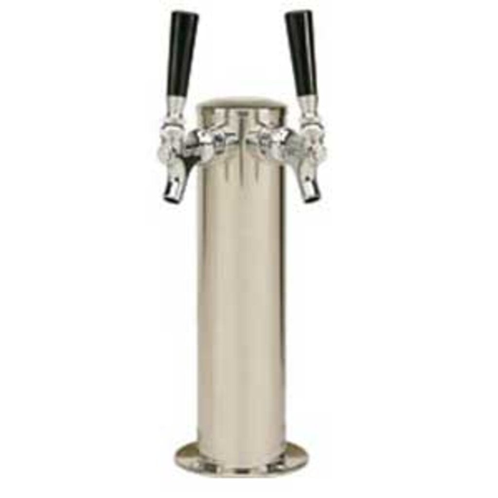 3" Column - 2 Faucets - Polished Stainless Steel - Glycol Cooled