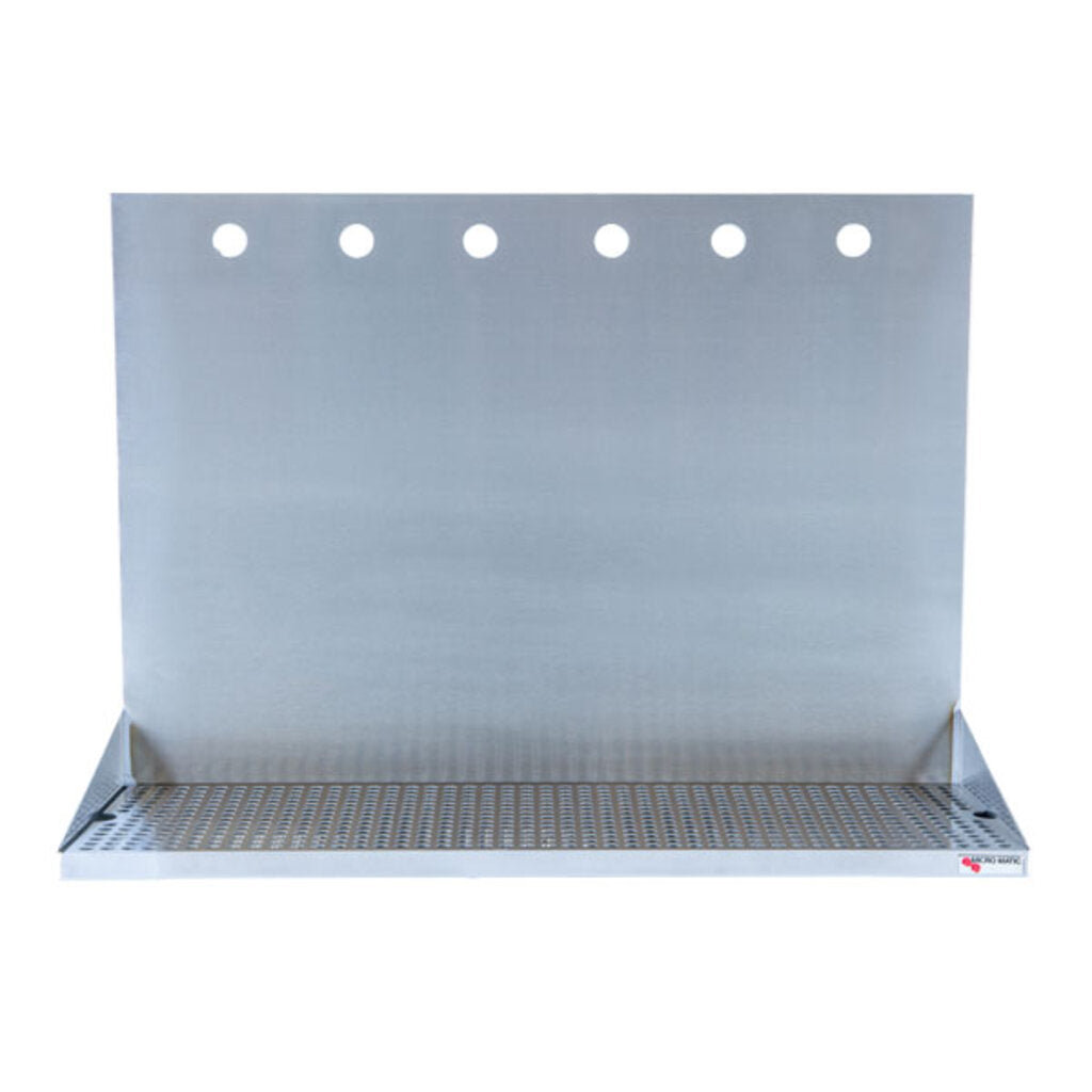 24" Stainless Steel Wall Mount Drain Tray - 6 Faucet - 18" High