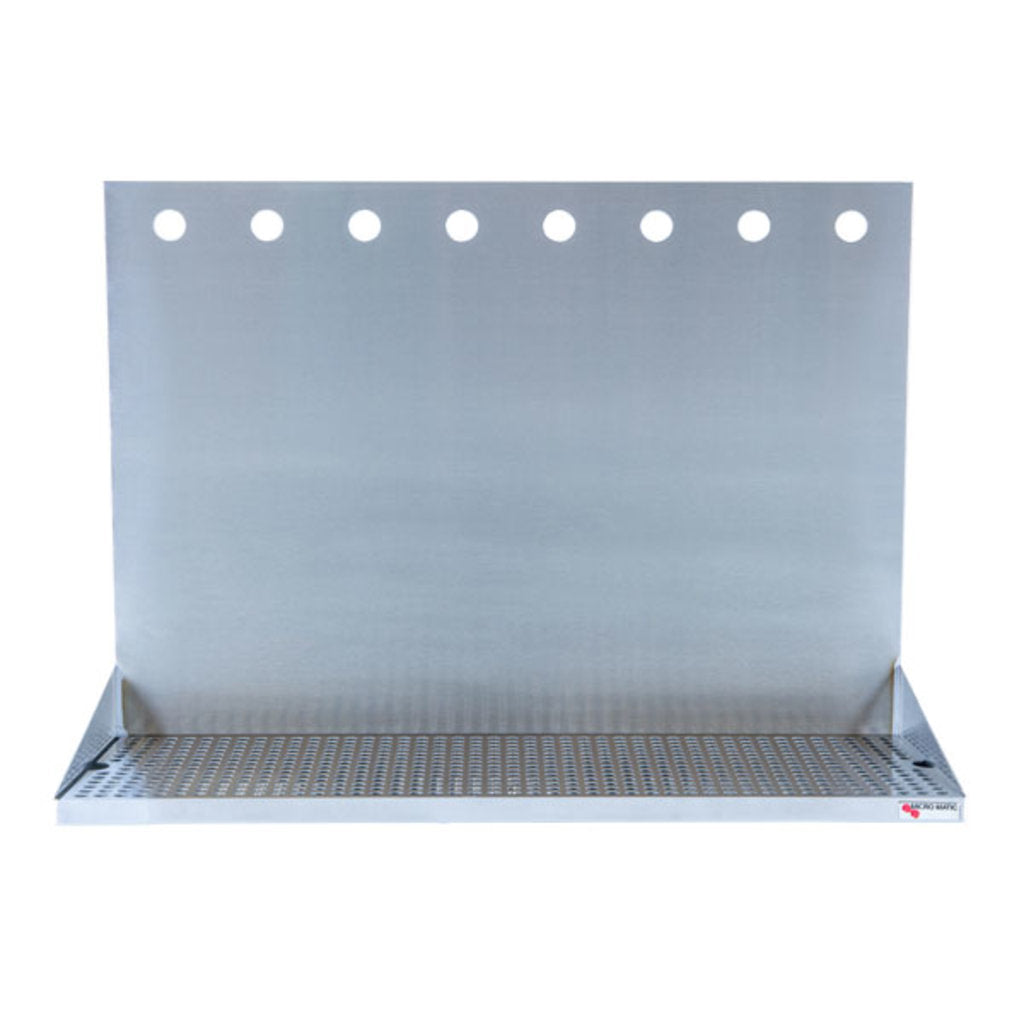 24" Stainless Steel Wall Mount Drain Tray - 8 Faucet - 18" High