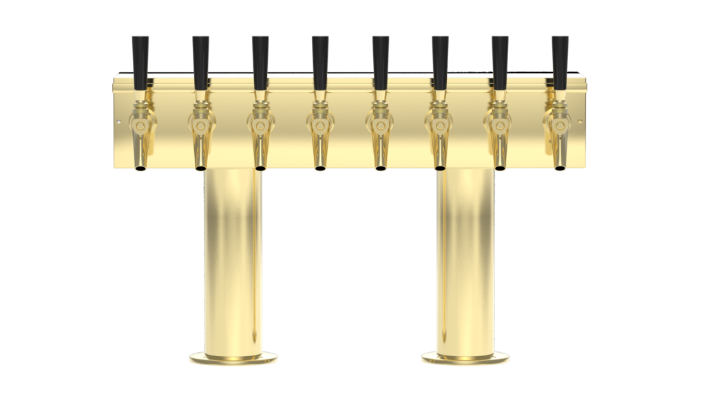 Double Pedestal - 8 304 Faucets - PVD Brass - Glycol Cooled