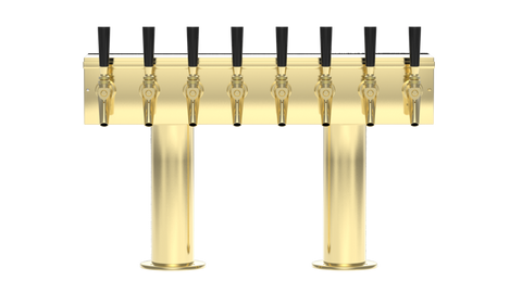 Image of Double Pedestal - 8 304 Faucets - PVD Brass - Glycol Cooled