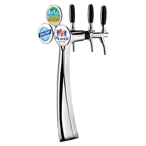 Image of Falco Chrome Tower w/Medallion -3 Faucets - Chrome Finish - Glycol Ready