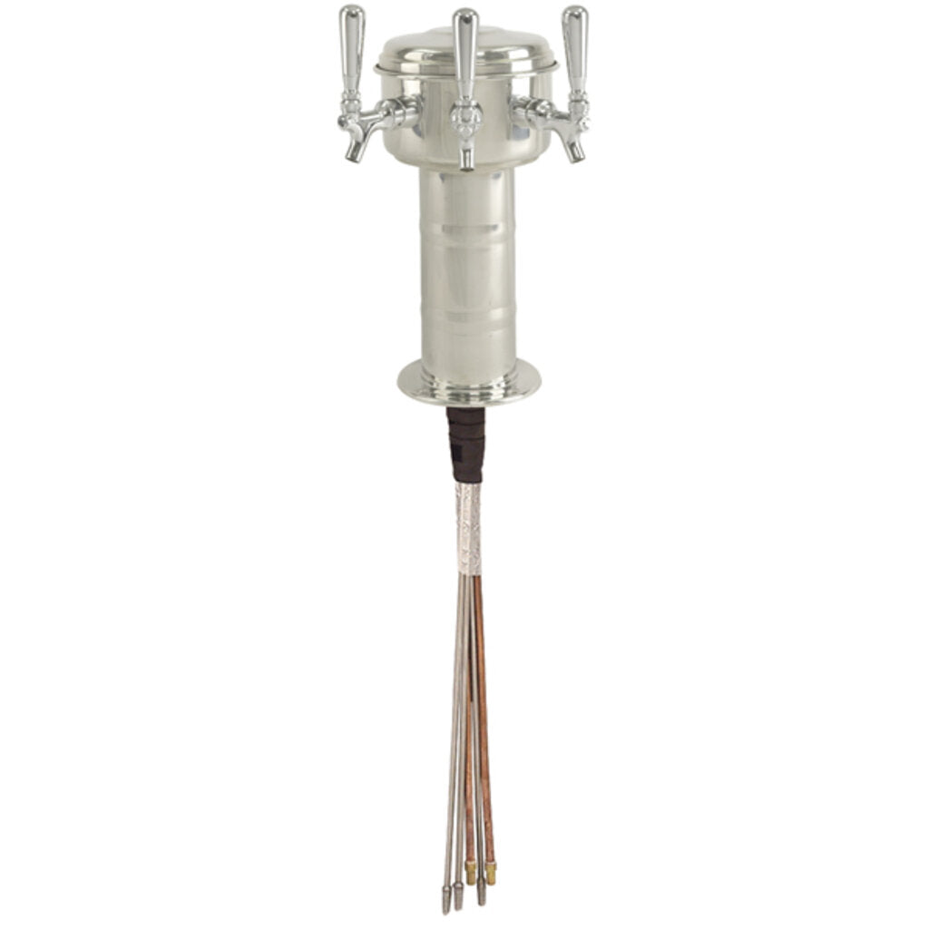 Mini Mushroom Tower - 3 Faucets - Polished Stainless Steel - Glycol Cooled