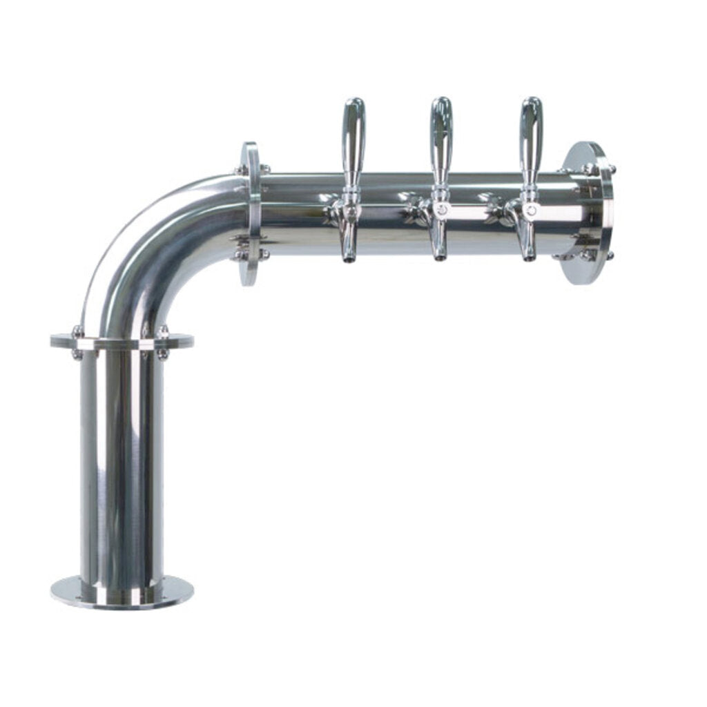 Beer Tower Titan "L" - 3 304 Faucets - Polished Stainless Steel - Glycol Cooled