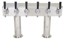 6 FAUCET SS PASS-THRU TOWER - 3" BASES.