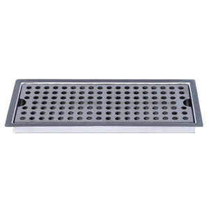 12" Stainless Steel Flush Mount Drip Tray, w/ Drain