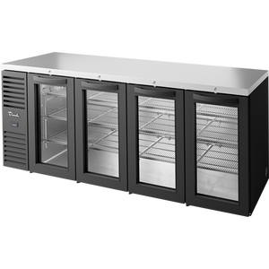 TBR92-RISZ1-L-B-GGGG-1 Back Bar Cooler-Display Doors-Capacity: 182 6-pks (12oz Cans) 108 6-pks (12oz Btls)