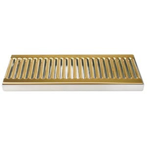 12" SS/PVD Brass Surface Mount Drain Tray, w/ Drain Nipple