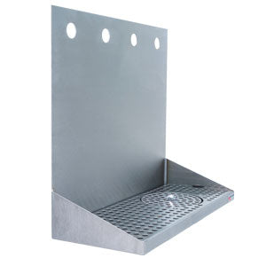 16" Stainless Steel Wall Mount Glass Rinser Drain Tray - 4 Faucet