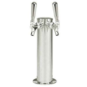 3" Column - SpinStop™ Double Faucet - Polished Stainless Steel - Air Cooled