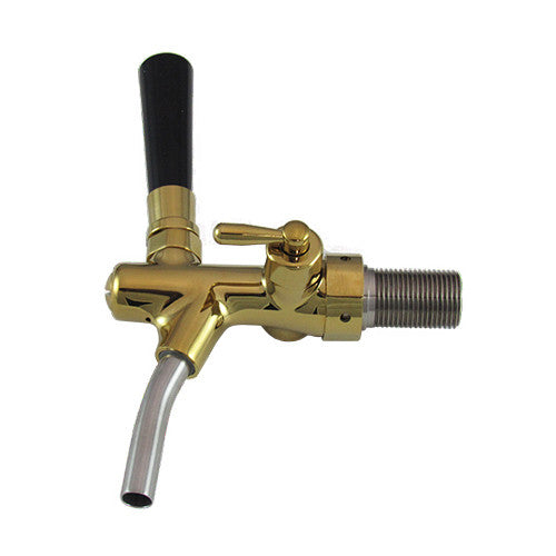 Euro Flow Control Beer Faucet - Gold Plated Brass