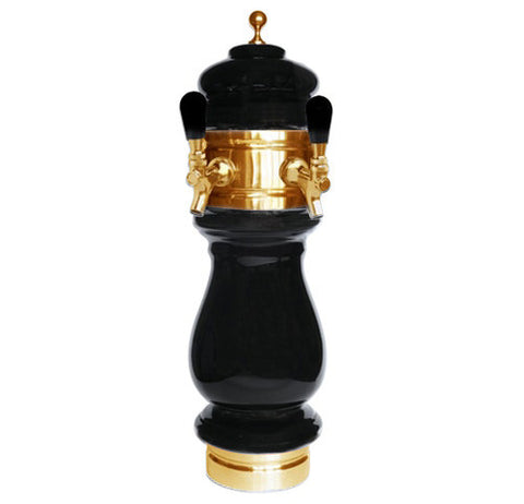 Image of Ceramic Draft Beer Tower SILVA 2 Tap - Air Cooled