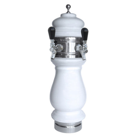 Image of Ceramic Draft Beer Tower SILVA 2 Tap - Glycol Cooled